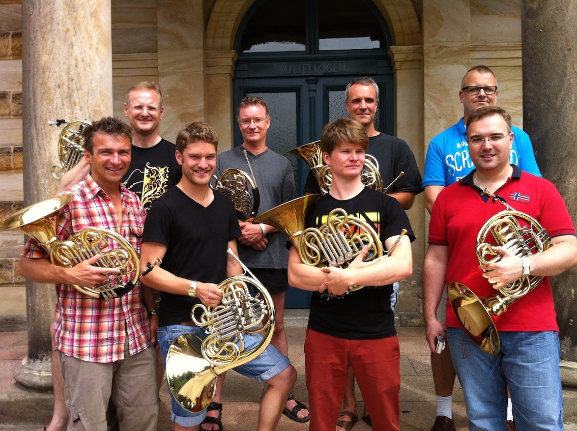 Acht Hornisten des Festspielorchesters geben am Donnerstag, 7. August, in Schloss Wernstein ein Konzert