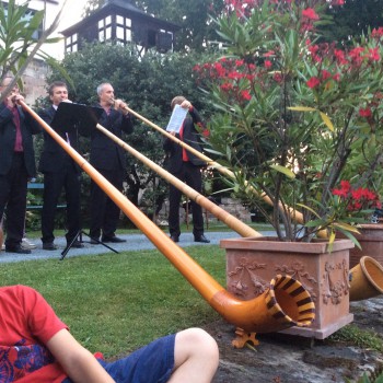 Die Hornisten des Festspielorchesters können auch Alphorn. (F. ek)