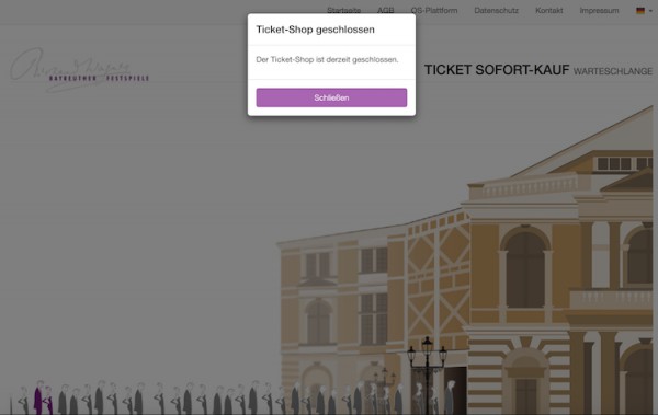 Ein Blick in den Onlineshop der Bayreuther Festspiele.