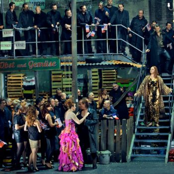 Großer Auftritt von Catherine Foster als Brünnhilde. © Enrico Nawrath/Bayreuther Festspiele