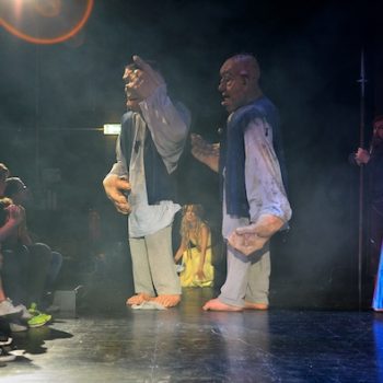 Auftritt der Riesen im "Ring des Nibelungen" für Kinder bei den Bayreuther Festspielen 2018.