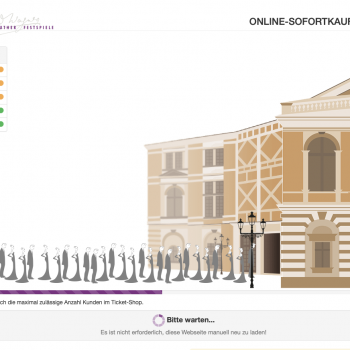 Die Warteschlange am virtuellen Ticketbüro der Bayreuther Festspiele