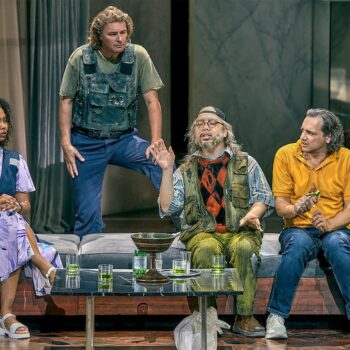 Siegfried mit Mime, dem Waldvogel und dem jungen Hagen. Der Ring des Nibelungen, Bayreuther Festspiele 2025